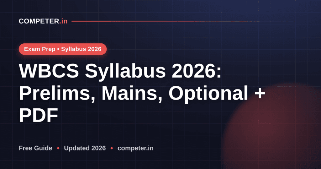 WBCS Syllabus 2026: Prelims, Mains, Optional + PDF