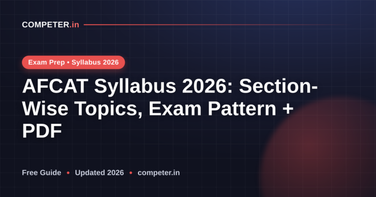 AFCAT Syllabus 2026: Section-Wise Topics, Exam Pattern + PDF