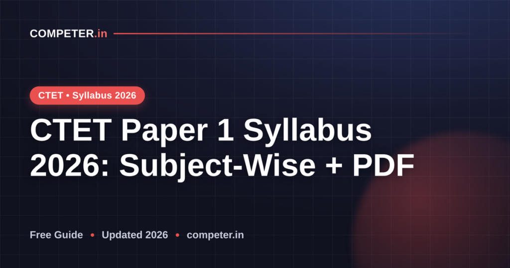 CTET Paper 1 Syllabus 2026: Subject-Wise + PDF