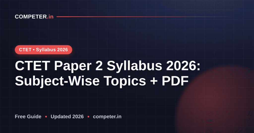 CTET Paper 2 Syllabus 2026: Subject-Wise Topics + PDF