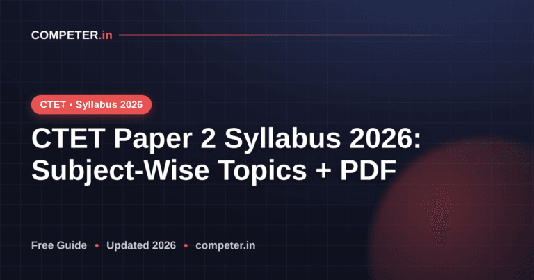 CTET Paper 2 Syllabus 2026: Subject-Wise Topics + PDF