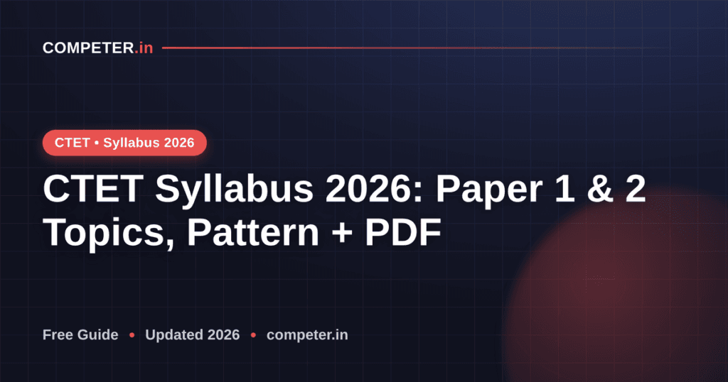 CTET Syllabus 2026: Paper 1 & 2 Topics, Pattern + PDF