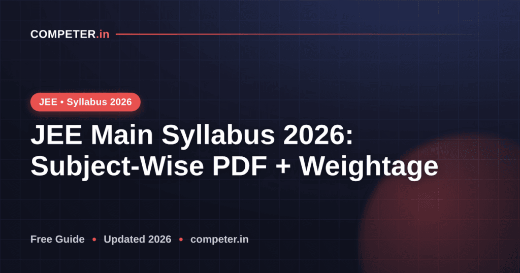 JEE Main Syllabus 2026: Subject-Wise PDF + Weightage
