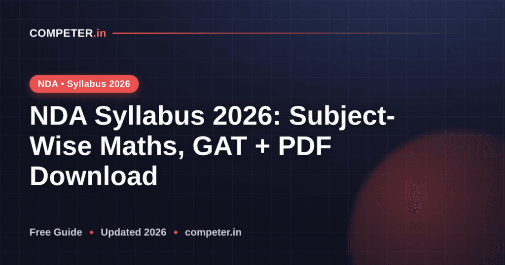 NDA Syllabus 2026: Subject-Wise Maths, GAT + PDF Download