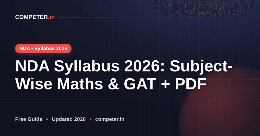 NDA Syllabus 2026: Subject-Wise Maths & GAT + PDF