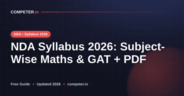NDA Syllabus 2026: Subject-Wise Maths & GAT + PDF