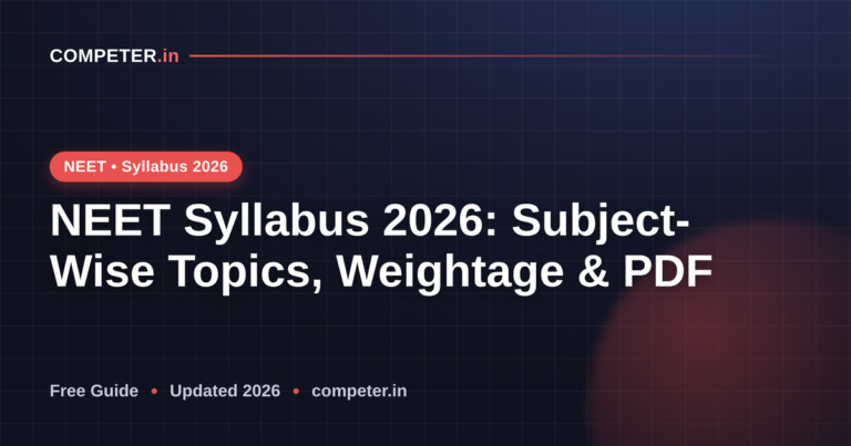 NEET Syllabus 2026: Subject-Wise Topics, Weightage & PDF