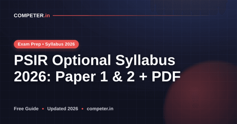 PSIR Optional Syllabus 2026: Paper 1 & 2 + PDF
