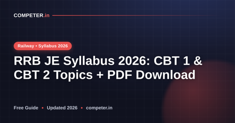 RRB JE Syllabus 2026: CBT 1 & CBT 2 Topics + PDF Download