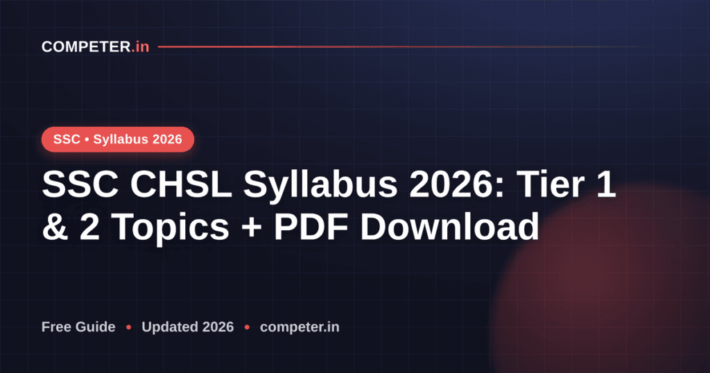 SSC CHSL Syllabus 2026: Tier 1 & 2 Topics + PDF Download
