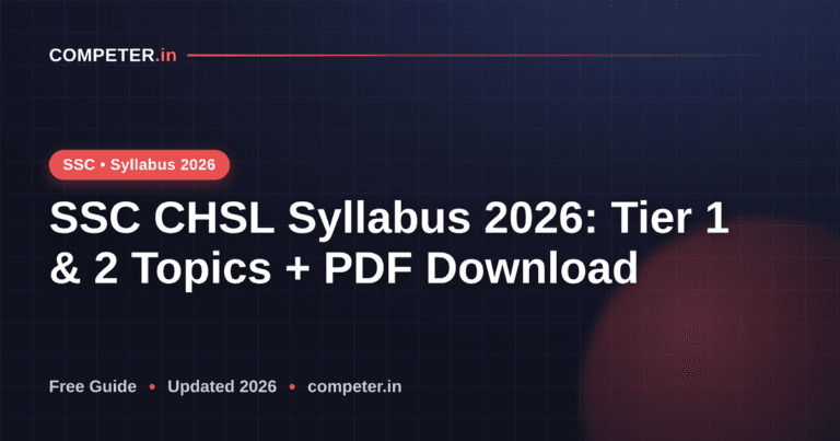 SSC CHSL Syllabus 2026: Tier 1 & 2 Topics + PDF Download