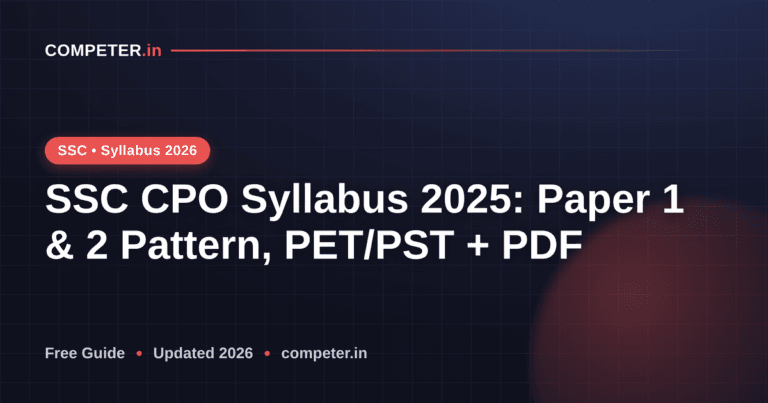 SSC CPO Syllabus 2025: Paper 1 & 2 Pattern, PET/PST + PDF