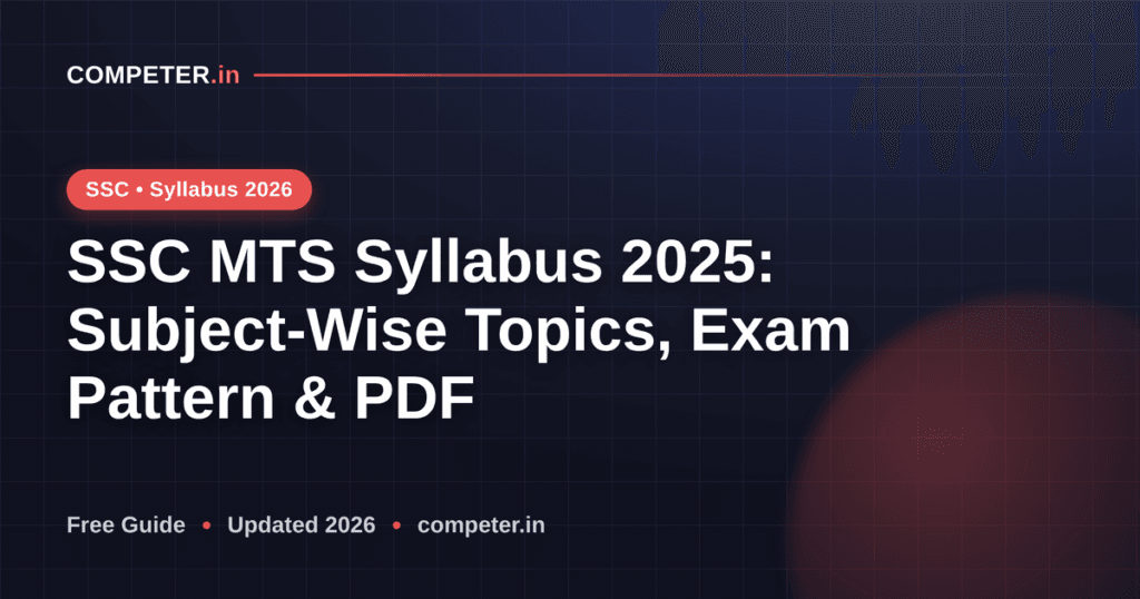 SSC MTS Syllabus 2025: Subject-Wise Topics, Exam Pattern & PDF