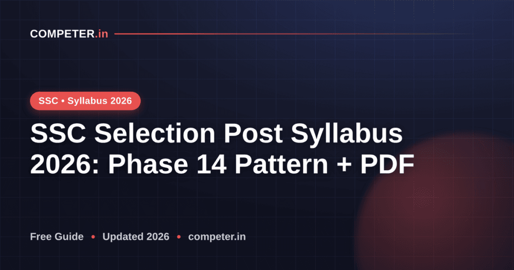 SSC Selection Post Syllabus 2026: Phase 14 Pattern + PDF