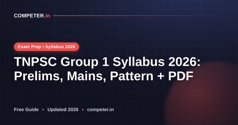 TNPSC Group 1 Syllabus 2026: Prelims, Mains, Pattern + PDF