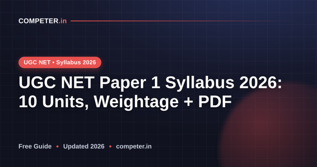 UGC NET Paper 1 Syllabus 2026: 10 Units, Weightage + PDF