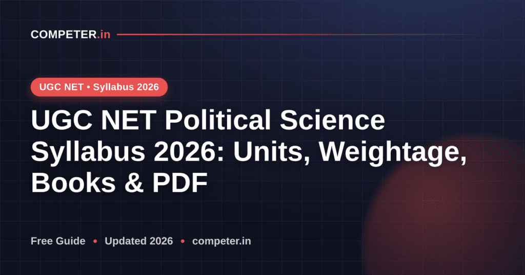 UGC NET Political Science Syllabus 2026: Units, Weightage, Books & PDF