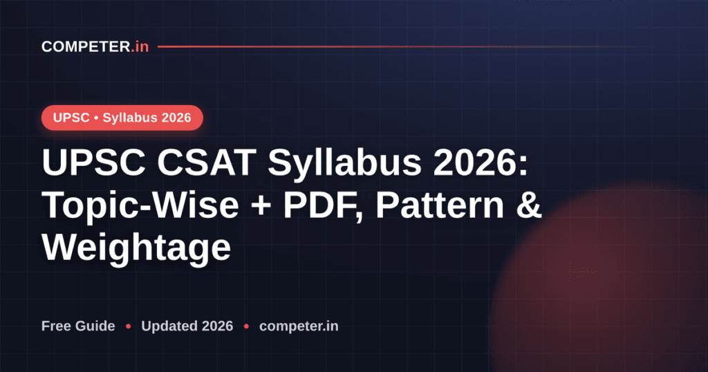 UPSC CSAT Syllabus 2026: Topic-Wise + PDF, Pattern & Weightage