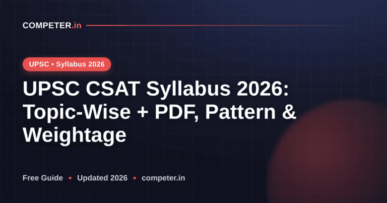 UPSC CSAT Syllabus 2026: Topic-Wise + PDF, Pattern & Weightage