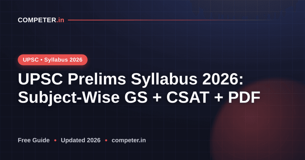 UPSC Prelims Syllabus 2026: Subject-Wise GS + CSAT + PDF