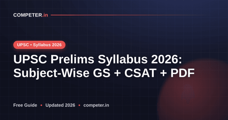 UPSC Prelims Syllabus 2026: Subject-Wise GS + CSAT + PDF