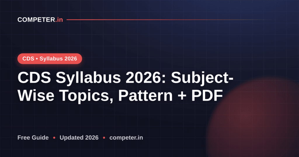 CDS Syllabus 2026: Subject-Wise Topics, Pattern + PDF