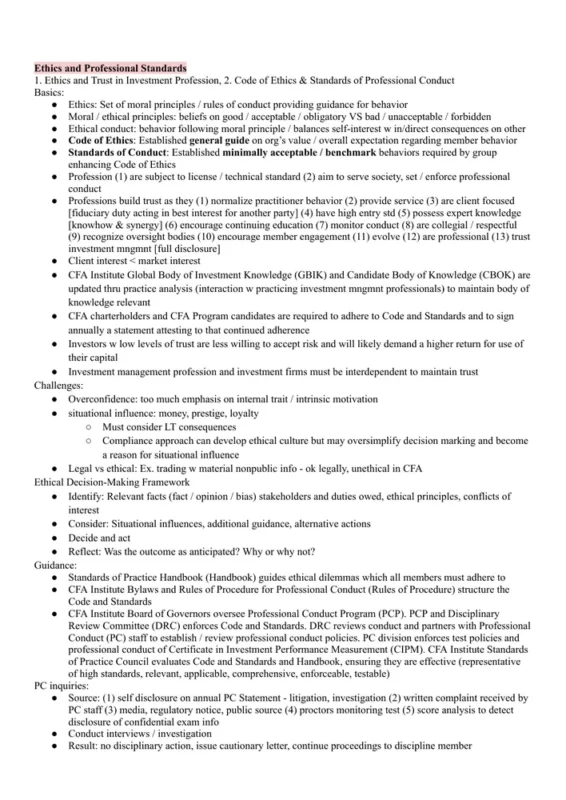 CFA Ethics and Professional Standards booklet cover