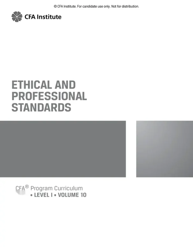 CFA Ethics booklet cover