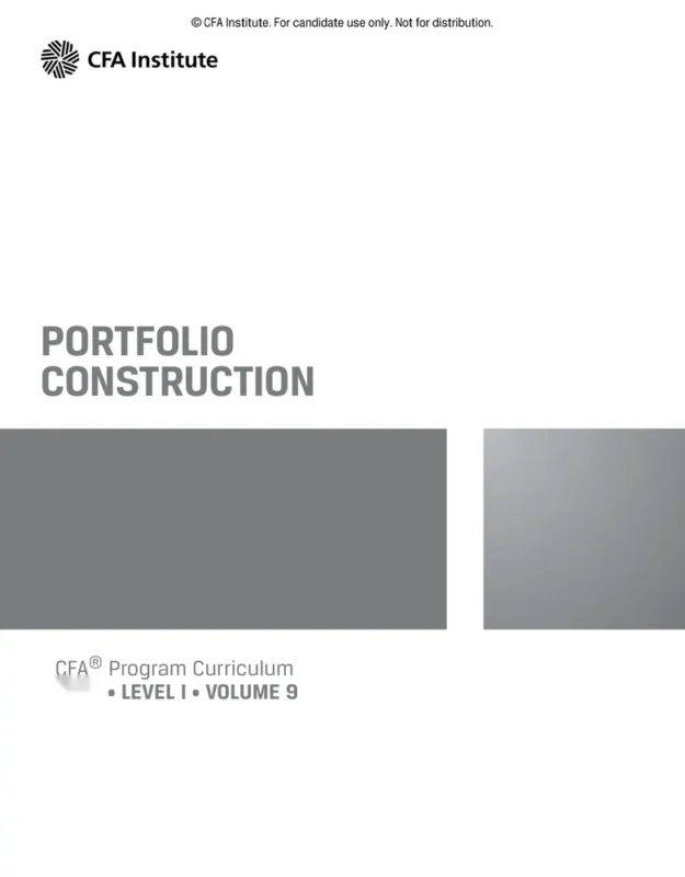 CFA Portfolio Construction booklet cover
