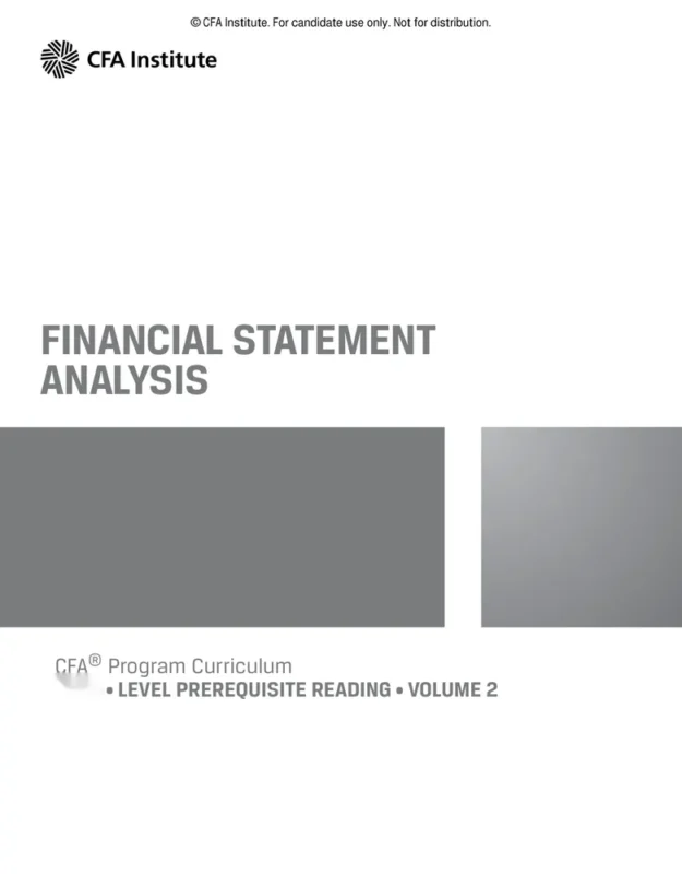 CFA Financial Statement Analysis (Part 2) booklet cover