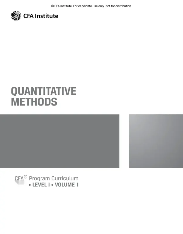 CFA Quantitative Methods booklet cover