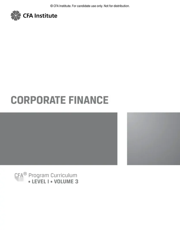 CFA Corporate Finance booklet cover