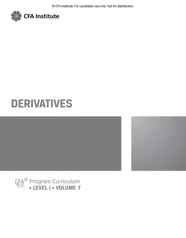 CFA Derivatives booklet cover