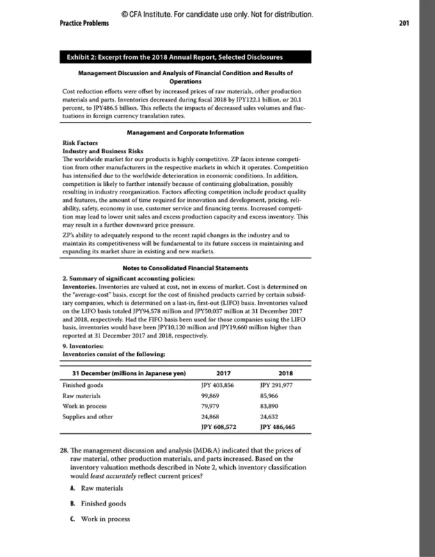 CFA Lvevel 1 sample page 10