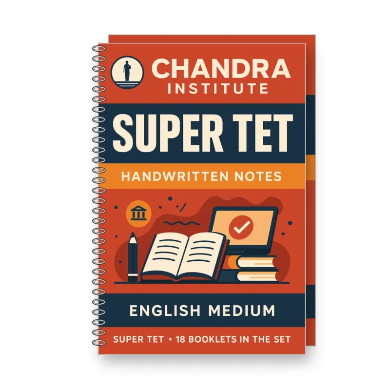 Chandra Institute Super TET by Vagesh Pandey Sir in English Medium Handwritten Notes Set for 2026 Exam | 18 Booklets | Super TET Exam Preparation | Hindi, Math, Polity, Environment, Rajasthan Topics