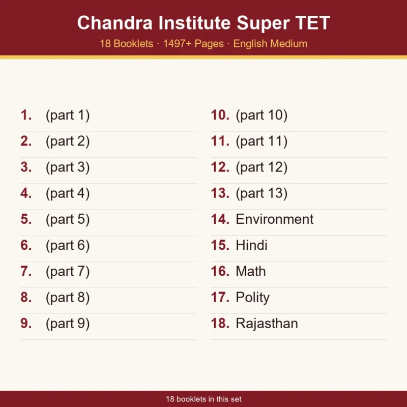Chandra Institute Super TET booklist - 18 booklets