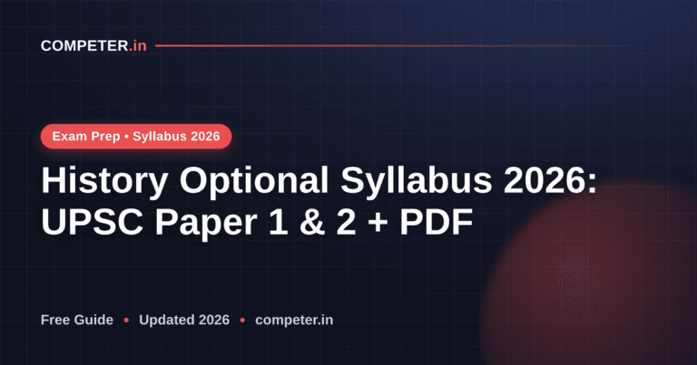 History Optional Syllabus 2026: UPSC Paper 1 & 2 + PDF