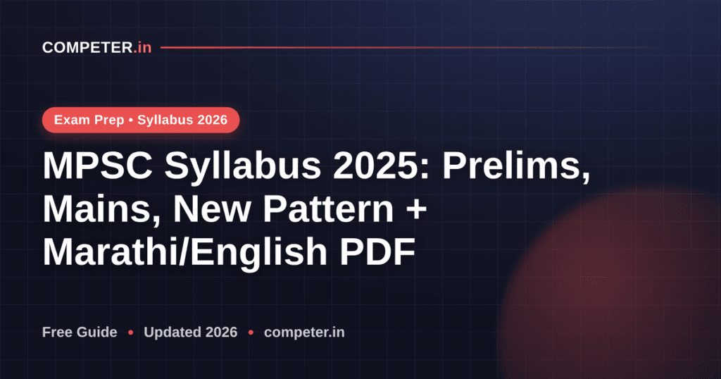 MPSC Syllabus 2025: Prelims, Mains, New Pattern + Marathi/English PDF