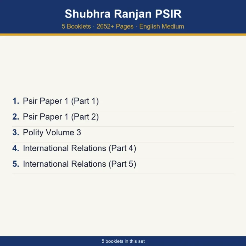 Shubhra Ranjan PSIR booklist - 5 booklets