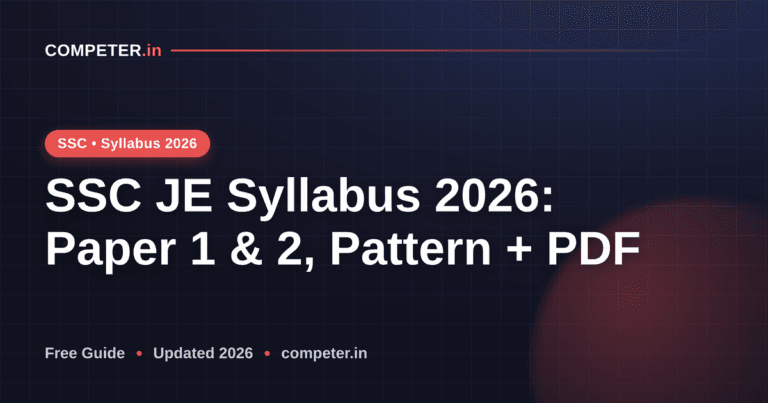 SSC JE Syllabus 2026: Paper 1 & 2, Pattern + PDF