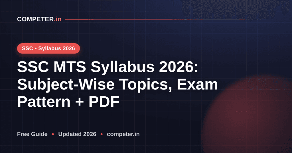 SSC MTS Syllabus 2026: Subject-Wise Topics, Exam Pattern + PDF