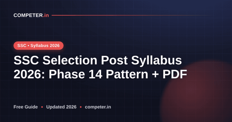 SSC Selection Post Syllabus 2026: Phase 14 Pattern + PDF