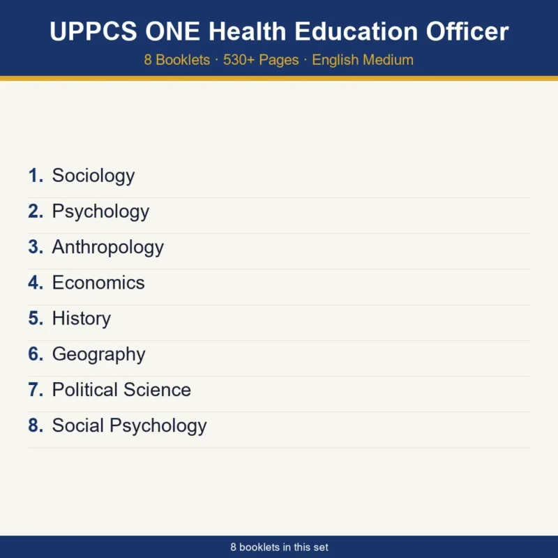 UPPCS ONE Health Education Officer booklist - 8 booklets