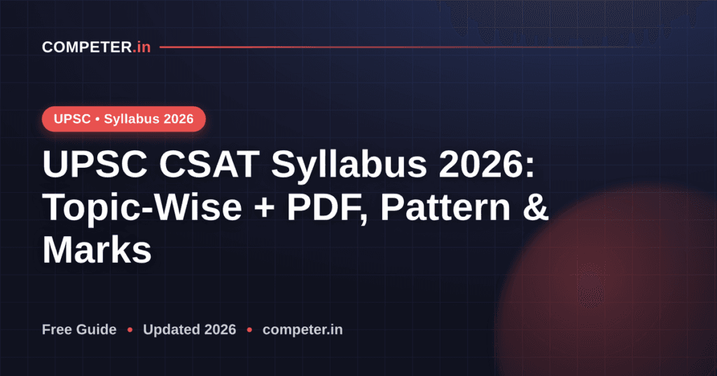 UPSC CSAT Syllabus 2026: Topic-Wise + PDF, Pattern & Marks