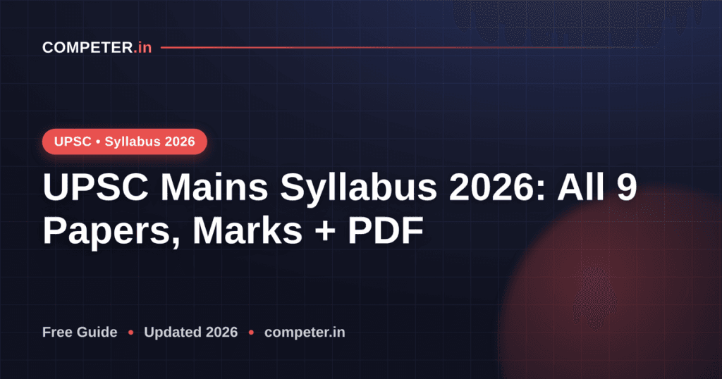 UPSC Mains Syllabus 2026: All 9 Papers, Marks + PDF