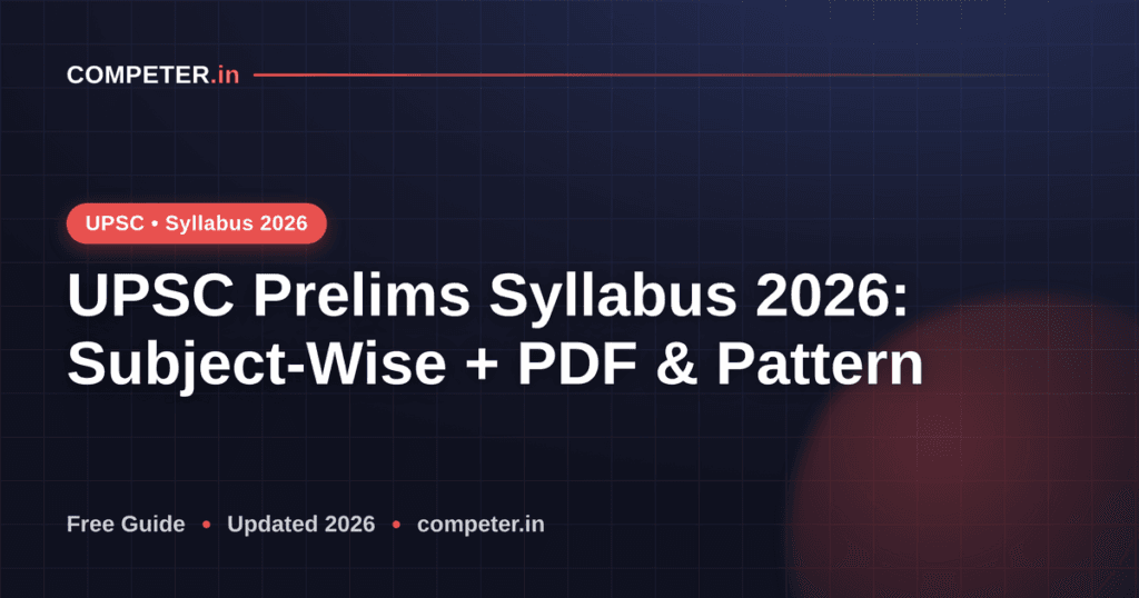 UPSC Prelims Syllabus 2026: Subject-Wise + PDF & Pattern