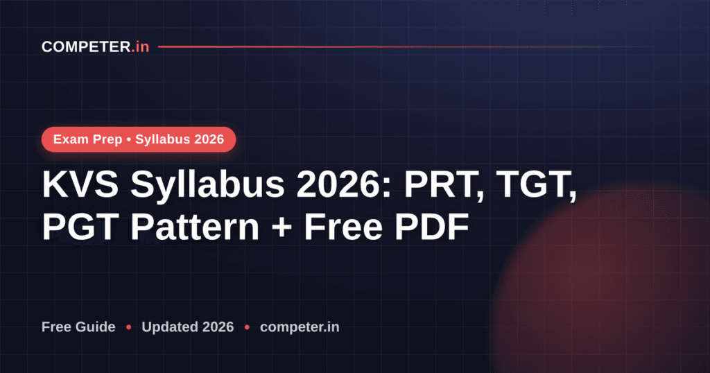 KVS Syllabus 2026: PRT, TGT, PGT Pattern + Free PDF