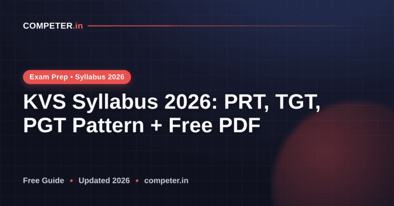 KVS Syllabus 2026: PRT, TGT, PGT Pattern + Free PDF