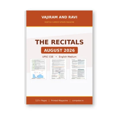 Vajiram and Ravi The Recitals August 2026 Magazine Current Affairs for UPSC CSE | English Medium Printed Monthly Current Affairs Magazine | UPSC Civil Services Exam 2026 Study Material | Comprehensive August 2026 Current Affairs Booklet