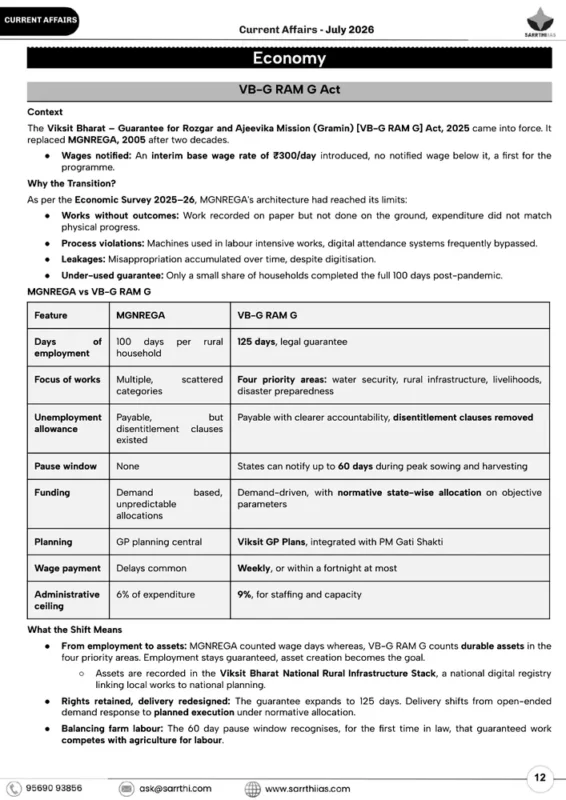 Saarthi IAS Current Affairs sample page 2